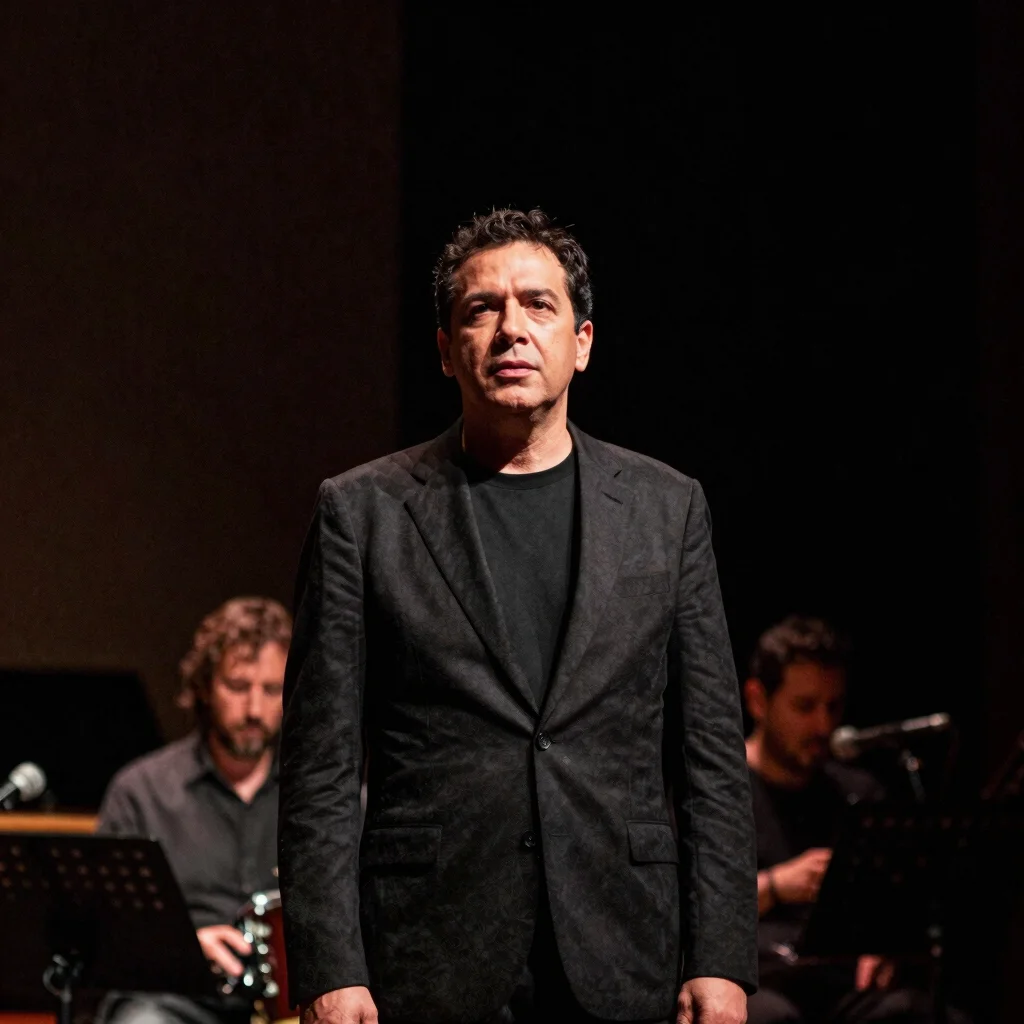 Editorial press portrait of Fernando García, sharp focus, moody l